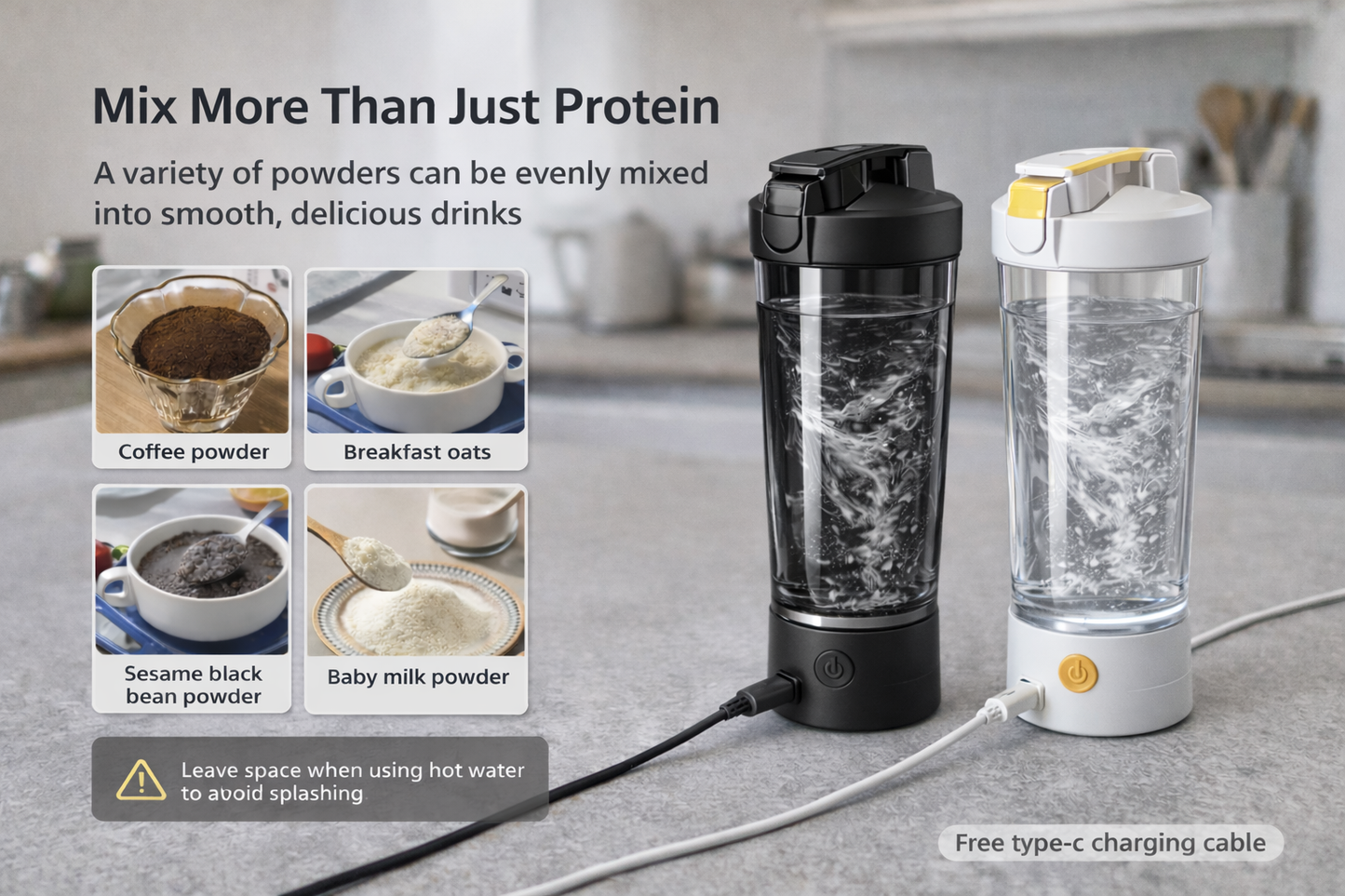 TurboShake Elite™ Automatic Vortex Mixing Bottle