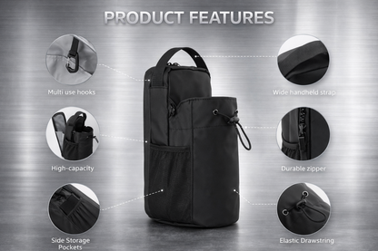 GripFlex Magnetic Gym Bottle Bag – Hands-Free Magnetic Water Bottle Holder for Workouts
